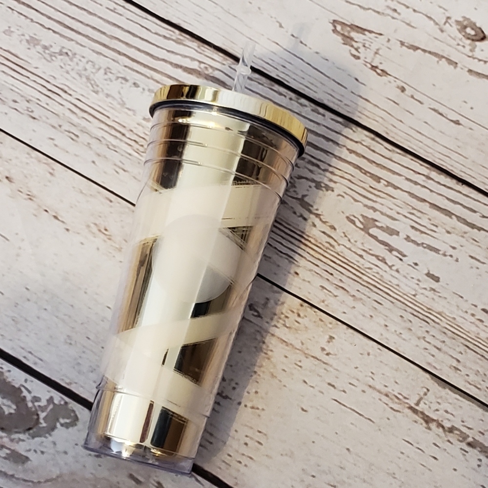 Starbucks 2012 24 ounce gold tumbler cold beverages
